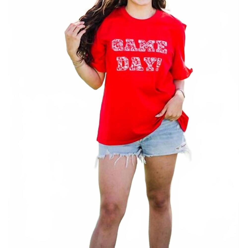 NEW LAYERZ CLOTHING game day spirit tee in red/white